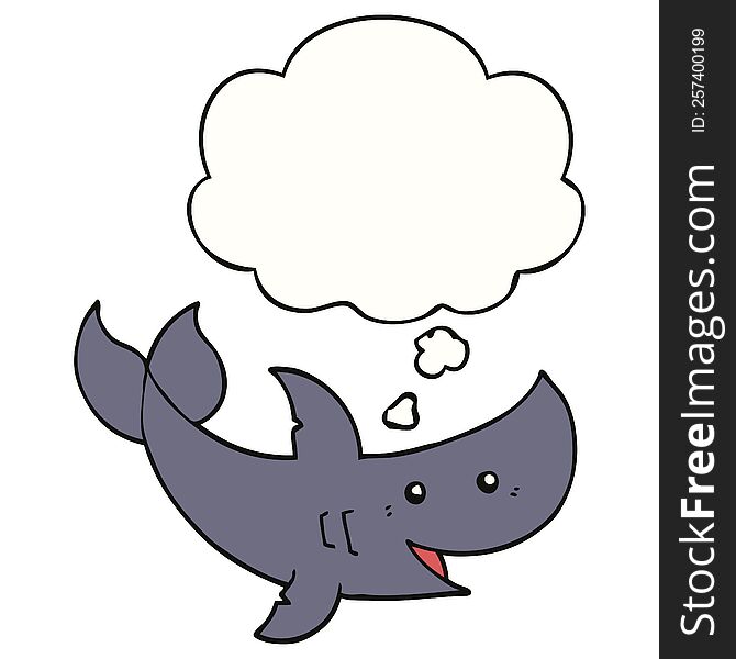 Cartoon Shark And Thought Bubble