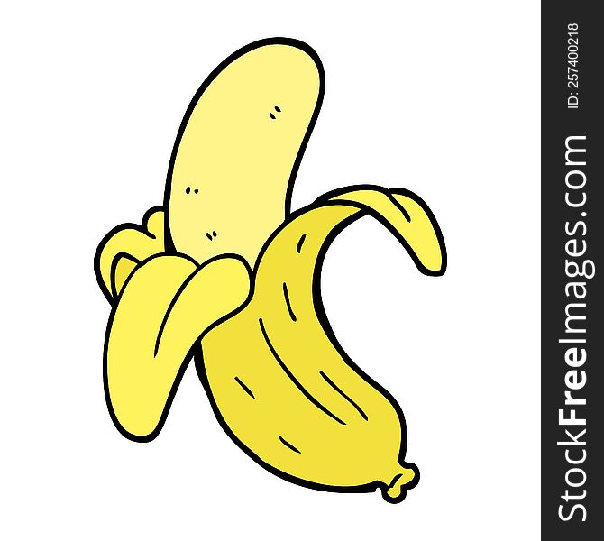 Hand Drawn Doodle Style Cartoon Banana