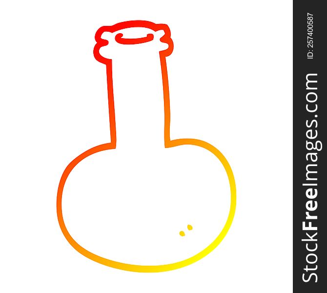 Warm Gradient Line Drawing Cartoon Glass Bottle