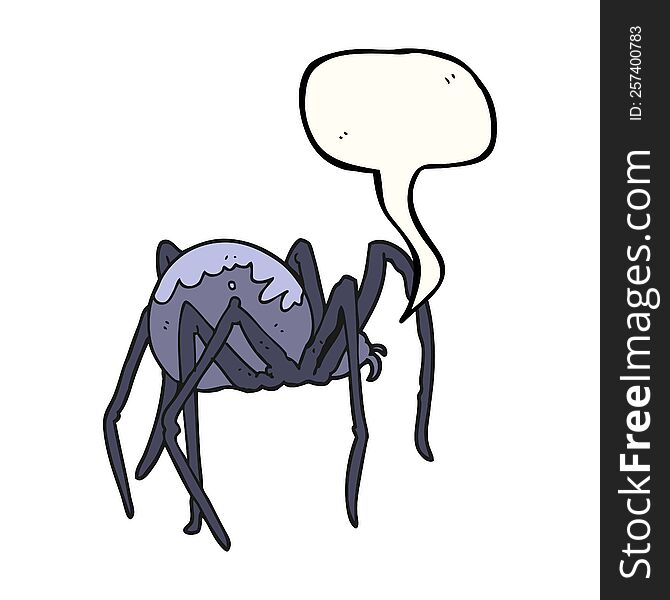 Speech Bubble Cartoon Creepy Spider