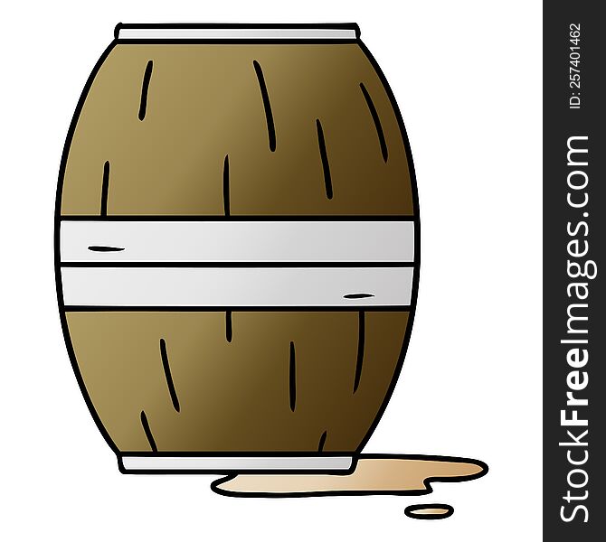 Gradient Cartoon Doodle Of A Wine Barrel