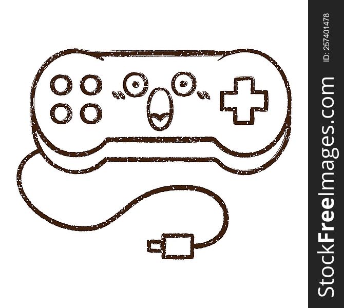 Console Controller Charcoal Drawing