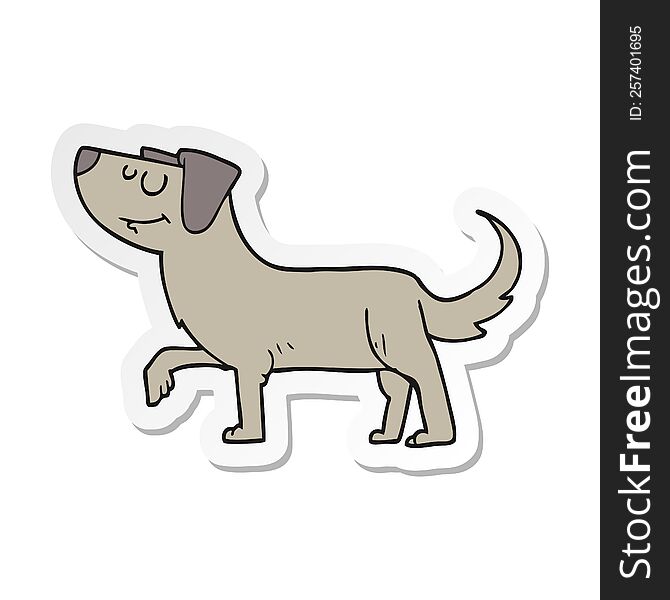 sticker of a cartoon dog