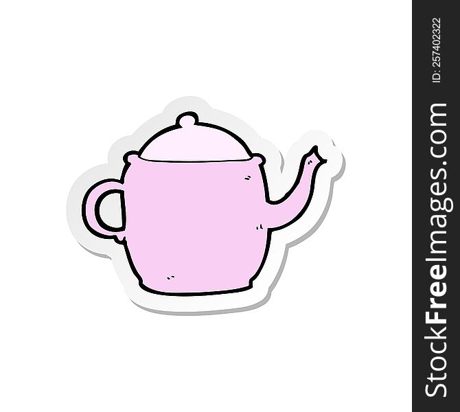 sticker of a cartoon tea pot