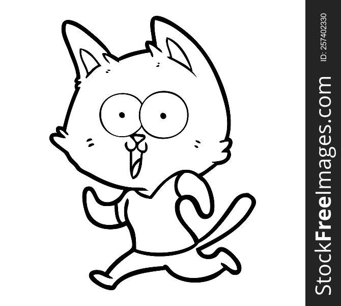 funny cartoon cat jogging. funny cartoon cat jogging