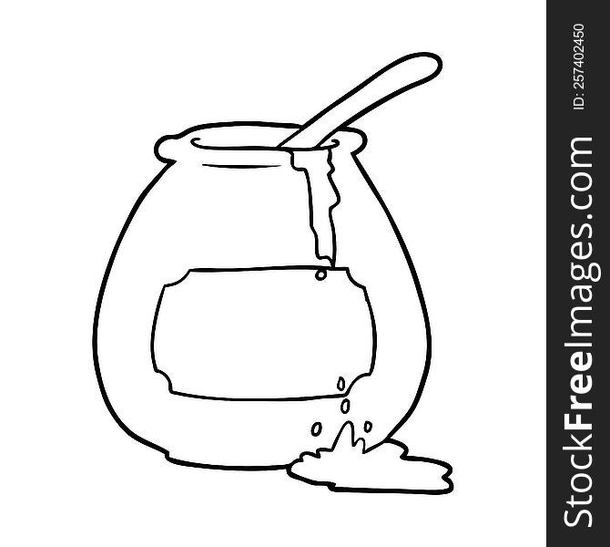 line drawing of a honey pot. line drawing of a honey pot