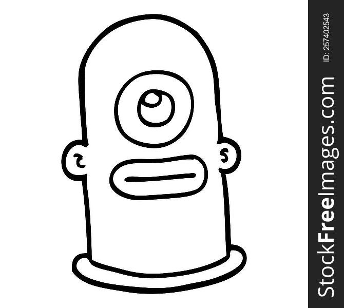 line drawing cartoon cyclops face