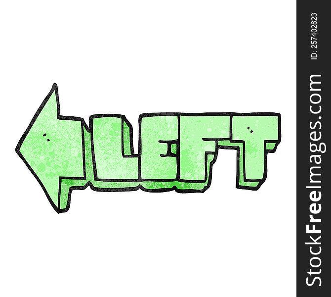 textured cartoon left symbol