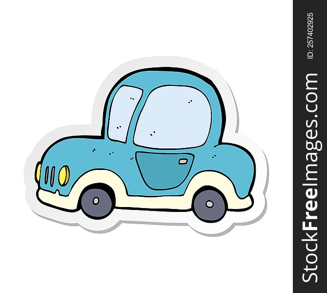 sticker of a cartoon car