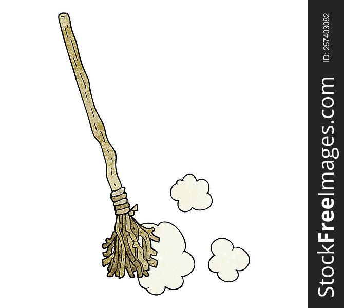 Textured Cartoon Witch S Broom