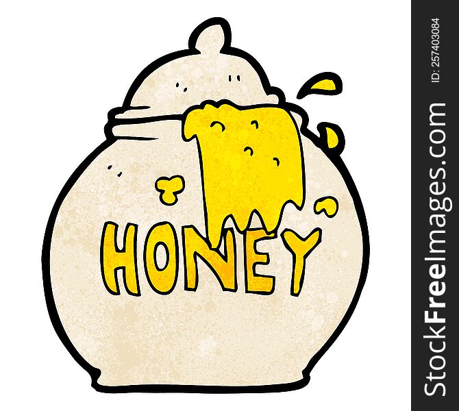 textured cartoon honey pot