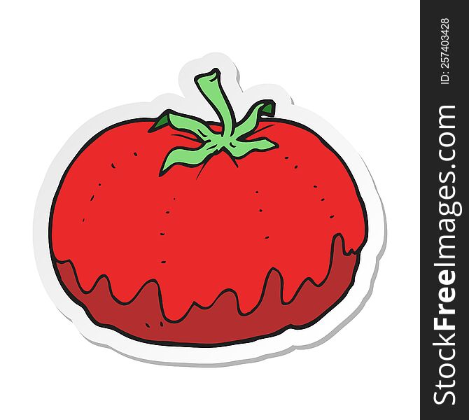 Sticker Of A Cartoon Tomato