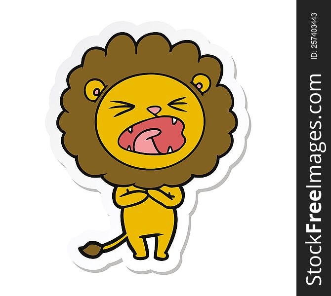 sticker of a cartoon lion