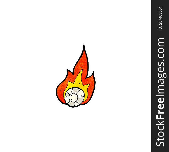 Cartoon Flaming Football