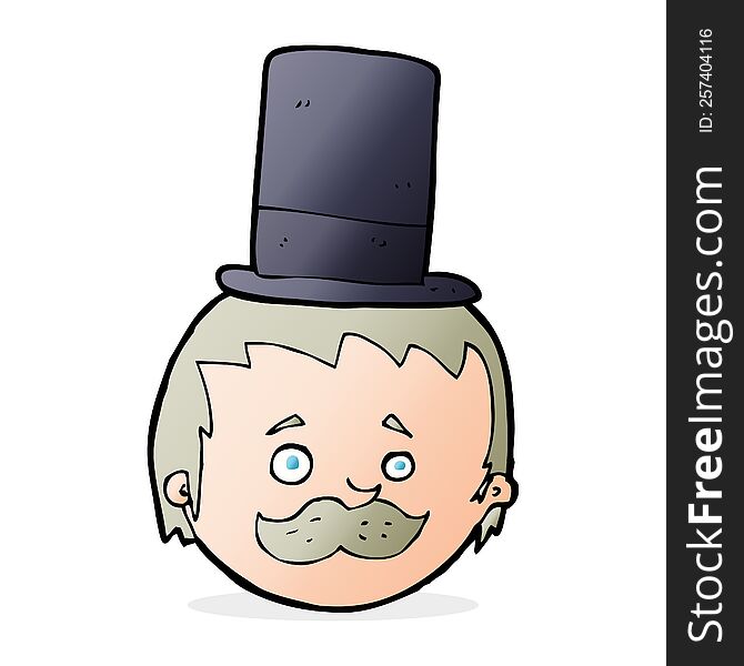 Cartoon Man Wearing Top Hat