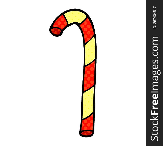 cartoon doodle candy cane