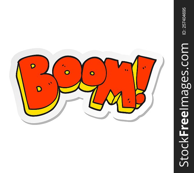 sticker of a cartoon boom