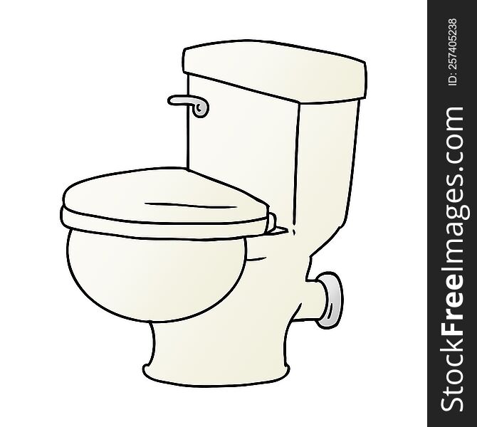 hand drawn gradient cartoon doodle of a bathroom toilet