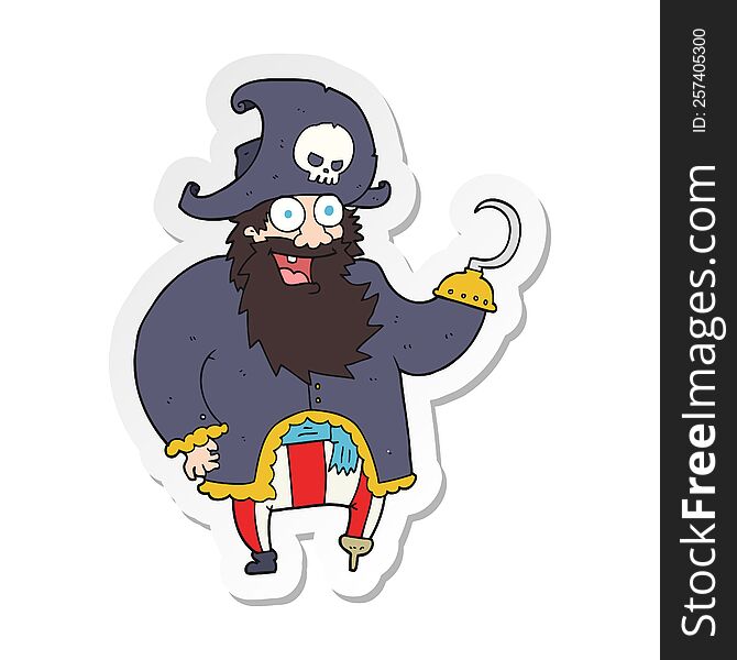 sticker of a cartoon pirate captain