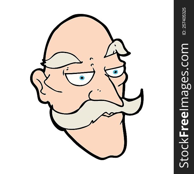cartoon old man face