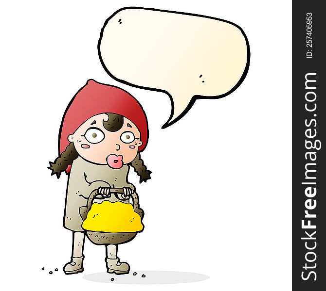 little red riding hood cartoon with speech bubble