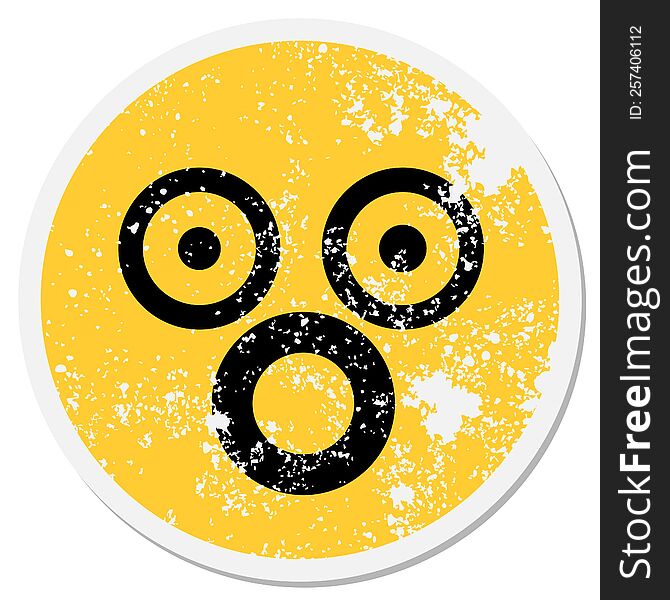 shocked face circular sticker