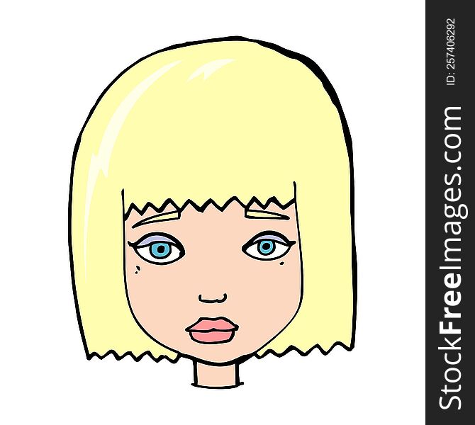 cartoon female face