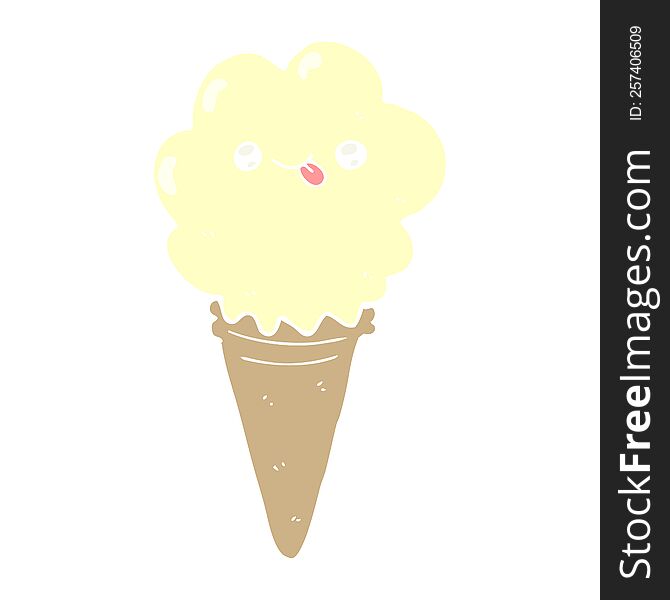 Flat Color Style Cartoon Ice Cream