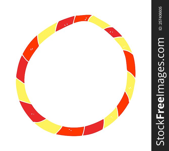 flat color illustration of a cartoon hula hoop