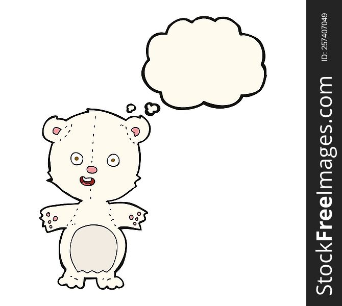 Cute Polar Bear Cartoon With Thought Bubble