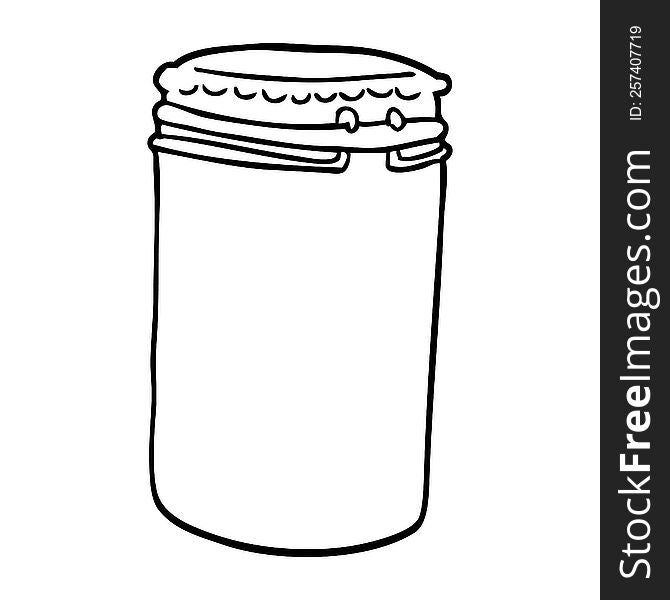 line drawing cartoon storage jar