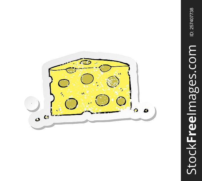 retro distressed sticker of a cartoon cheese