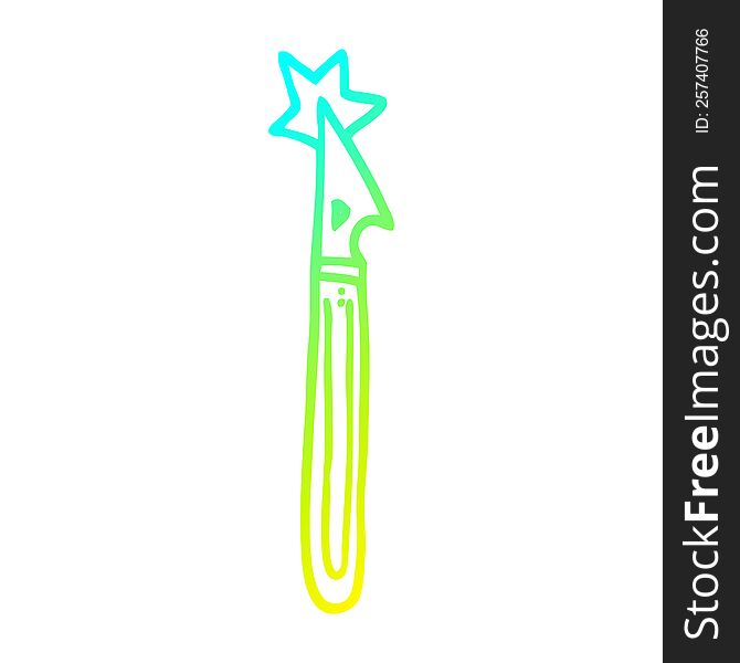 cold gradient line drawing of a cartoon craft knife