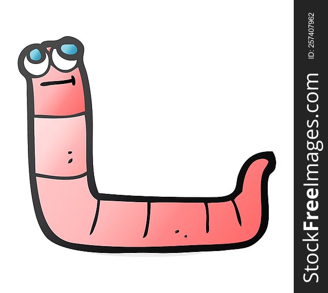 freehand drawn cartoon worm