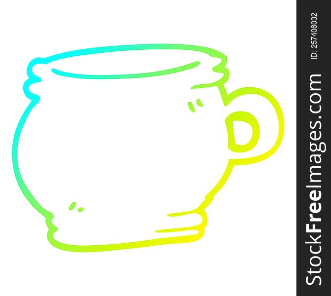 Cold Gradient Line Drawing Cartoon Cup
