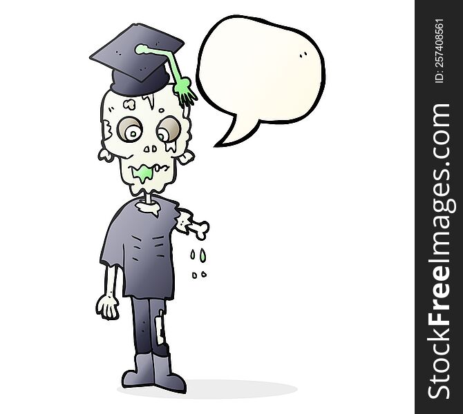 speech bubble cartoon zombie student