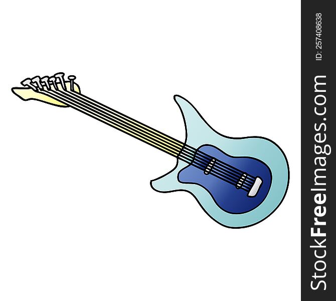 Gradient Cartoon Doodle Of A Guitar