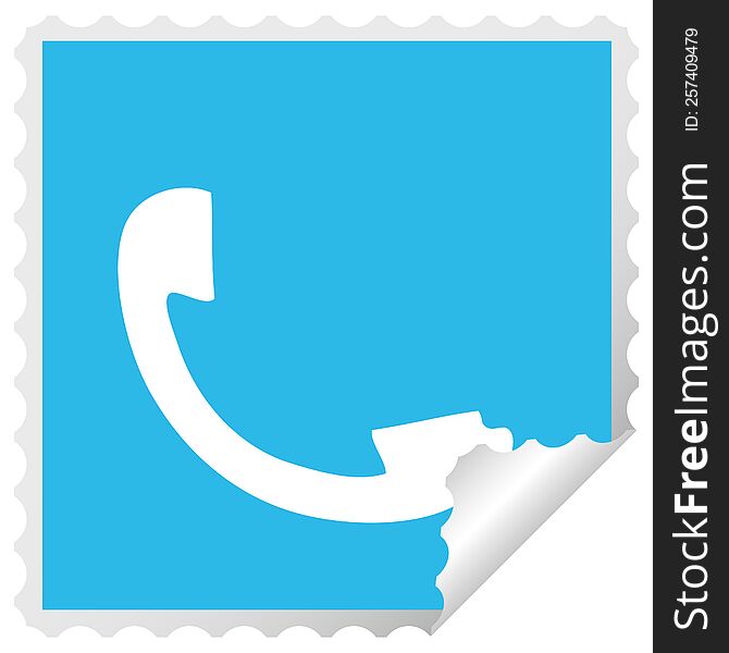 Square Peeling Sticker Cartoon Telephone Receiver