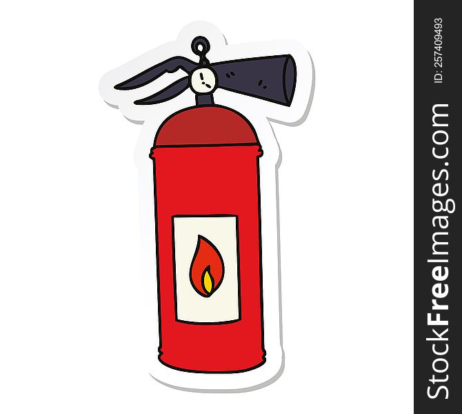sticker of a quirky hand drawn cartoon fire extinguisher