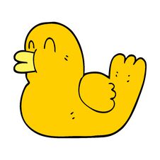 Cartoon Doodle Rubber Duck Stock Image