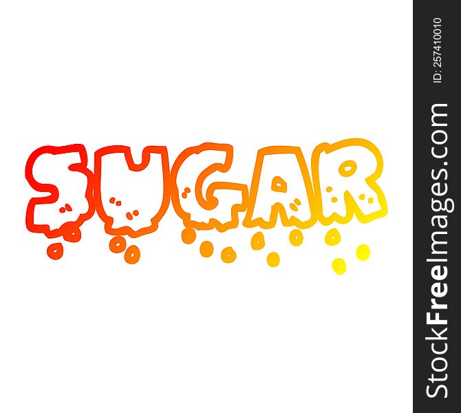 Warm Gradient Line Drawing Cartoon Word Sugar