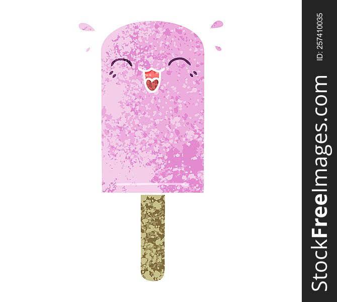 Quirky Retro Illustration Style Cartoon Ice Lolly