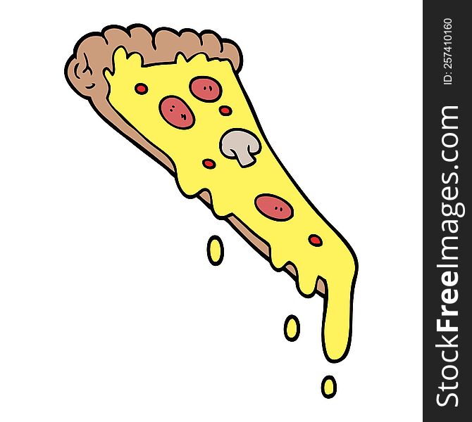 cartoon doodle slice of pizza