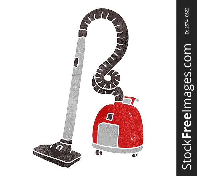 retro cartoon vacuum cleaner