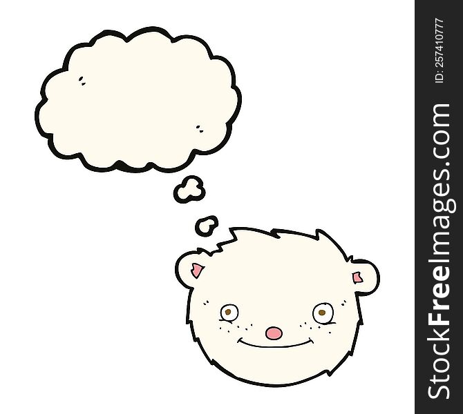 Cartoon Polar Bear Head With Thought Bubble