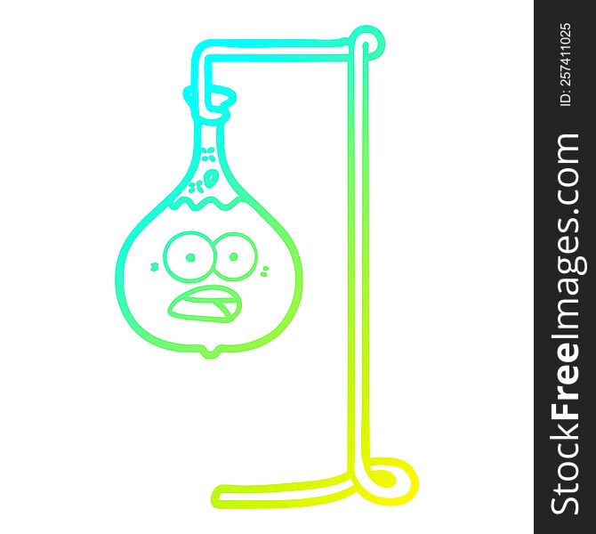 Cold Gradient Line Drawing Cartoon Science Experiment