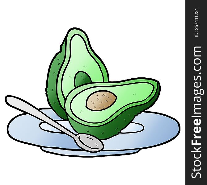 cartoon halved avocado. cartoon halved avocado