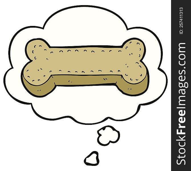 Cartoon Dog Biscuit And Thought Bubble