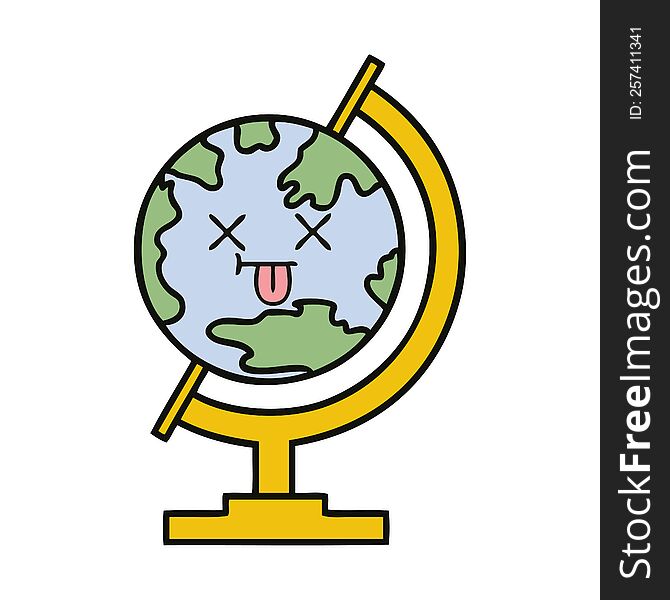 Cute Cartoon Globe Of The World