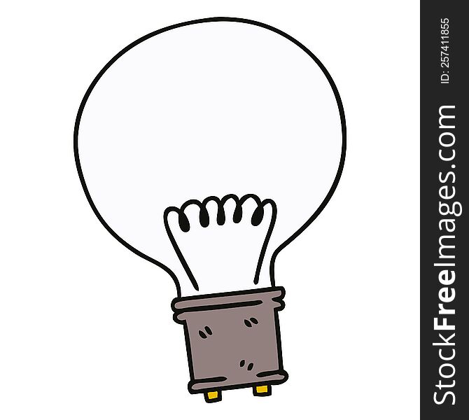 Quirky Hand Drawn Cartoon Light Bulb
